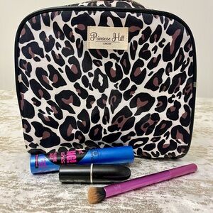 Primrose Hill Leopard Print Cosmetic Bag – Black, White & Brown